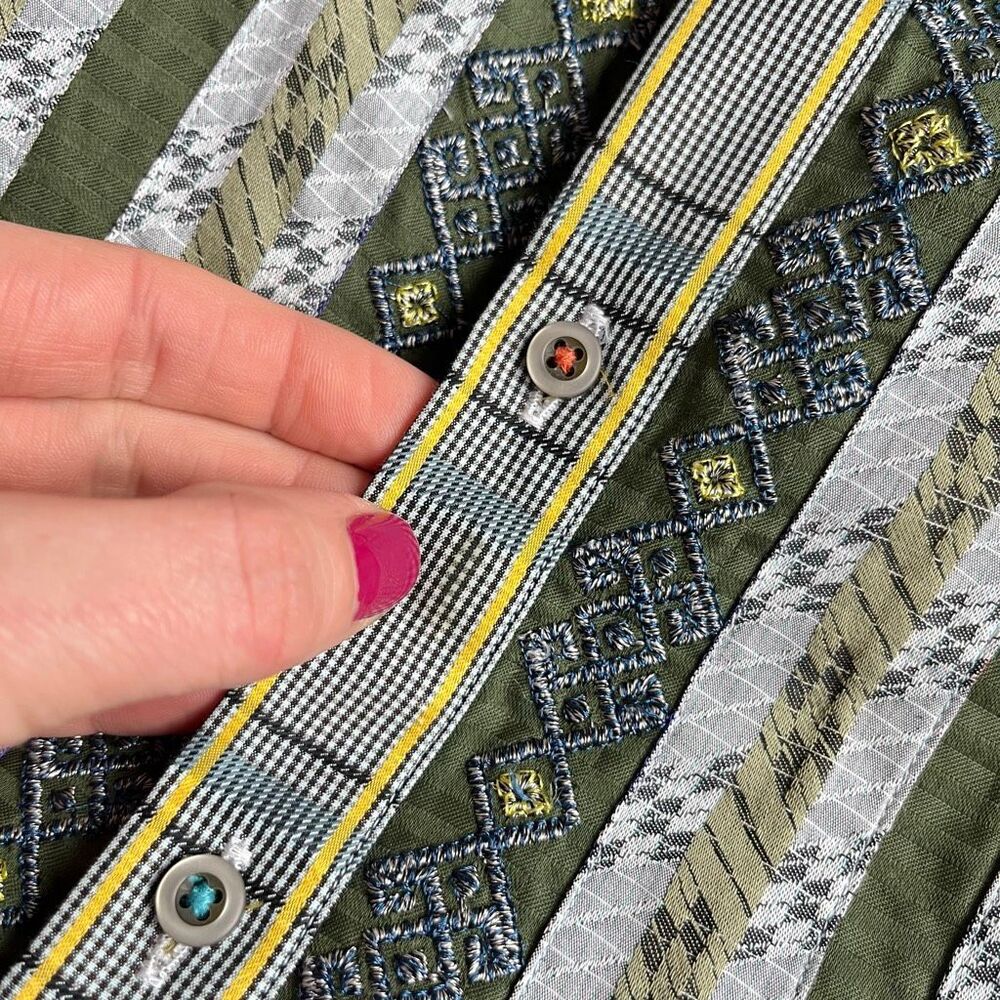 Robert Graham Patchwork Panel Button-Down Shirt –… - image 12